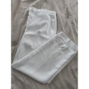 Alfred Dunner Women's Petite White Pleated Trousers Casual Pants